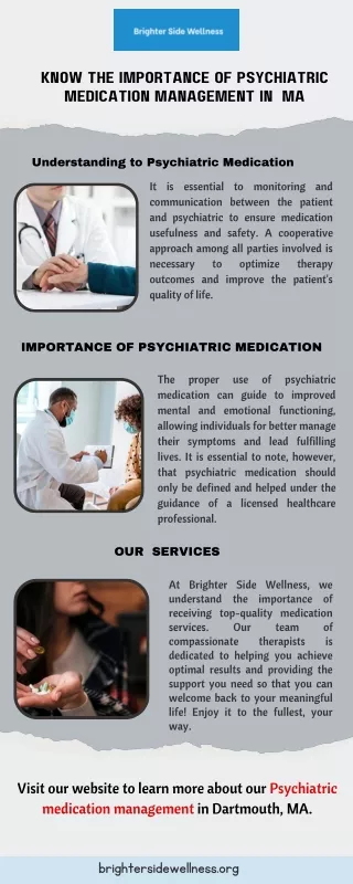 Know the Importance of Psychiatric medication management in MA.