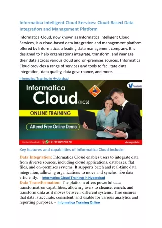 Informatica Training Online | Informatica Training in Hyderabad