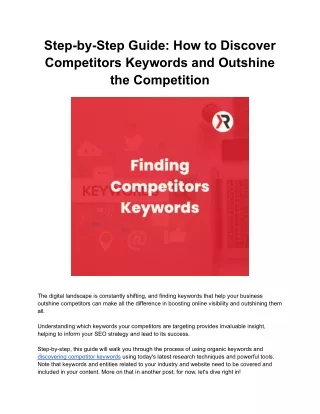 Finding Competitors Keywords