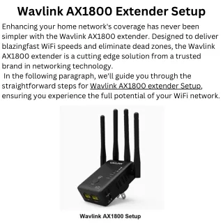 Wavlink AX1800 Extender Setup
