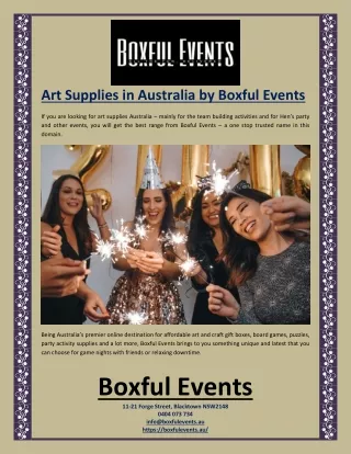 Art Supplies in Australia by Boxful Events