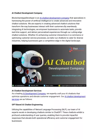 AI Chatbot Development Company