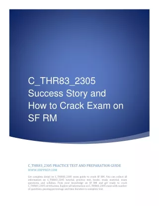 C_THR83_2305 Success Story and How to Crack Exam on SF RM