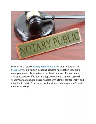 Notary Public in Toronto