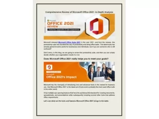 Comprehensive Review of Microsoft Office 2021: In-Depth Analysis