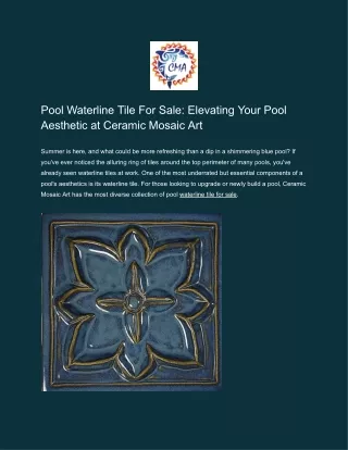 Pool Waterline Tile For Sale_ Elevating Your Pool Aesthetic at Ceramic Mosaic Art