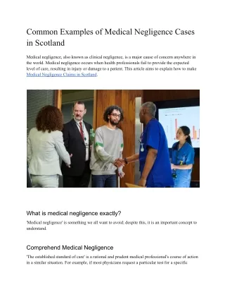 Common Examples of Medical Negligence Cases in Scotland