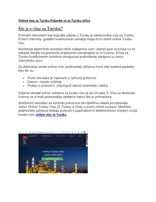 Online viza za Tursku Prijavite se za Tursku eVisa