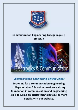 Communication Engineering College Jaipur