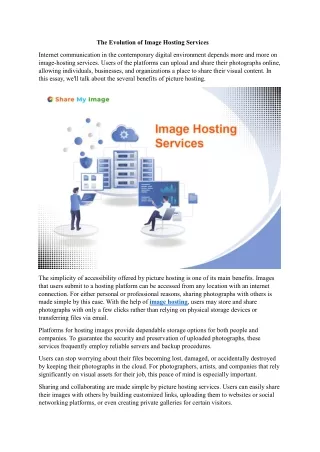 The Evolution of Image Hosting Services