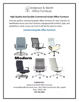 High Quality And Durable Commercial Grade Office Furniture