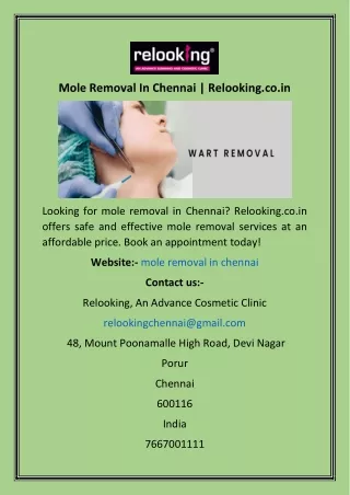 Mole Removal In Chennai  Relooking.co.in