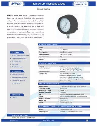 High Safety Pressure Gauge - Turret Design | India Pressure Gauge