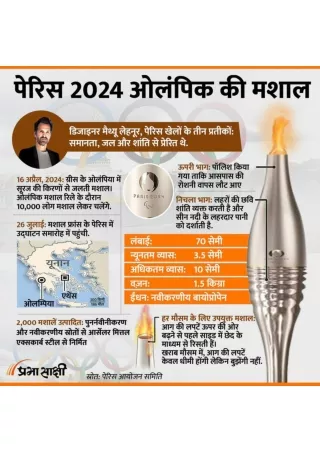 Paris 2024 Olympic Torch | Infographic in Hindi