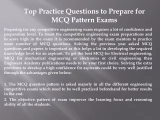 Top Practice Questions to Prepare for MCQ Pattern Exams