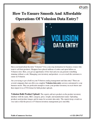 How To Ensure Smooth and Affordable Operations of Volusion Data Entry