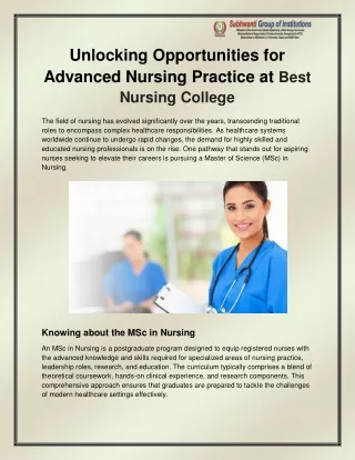 Best Nursing College in Bihar