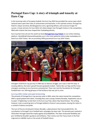 Portugal Euro Cup: A story of triumph and tenacity at Euro Cup
