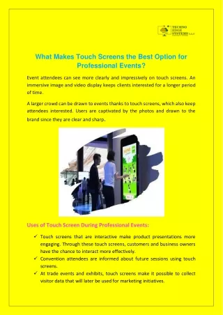 What Makes Touch Screens the Best Option for Professional Events