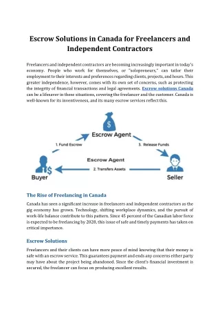 Escrow Solutions in Canada for Freelancers and Independent Contractors