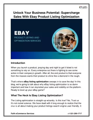Unlock Your Business Potential Supercharge Sales With Ebay Product Listing Optimization