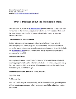 What is this hype about the IB schools in India