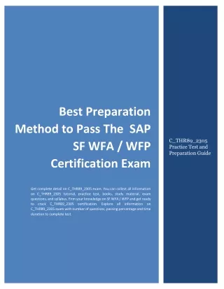 Best Preparation Method to Pass The SAP C_THR89_2305 Certification Exam