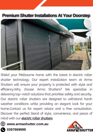 Premium Shutter Installations At Your Doorstep