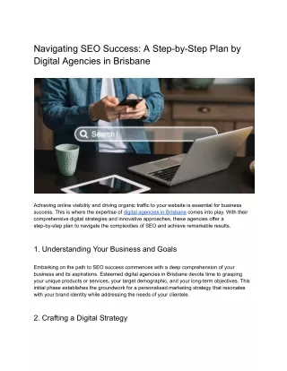 Navigating SEO Success: A Step-by-Step Plan by Digital Agencies in Brisbane