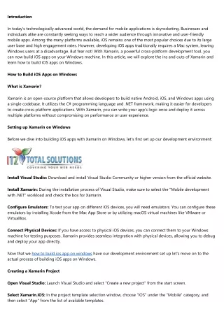 Mastering Xamarin: Cross-Platform Development for iOS on Windows