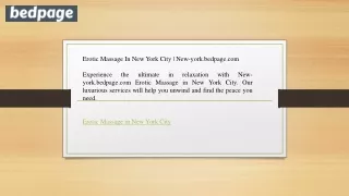 Erotic Massage In New York City   New-york.bedpage.com