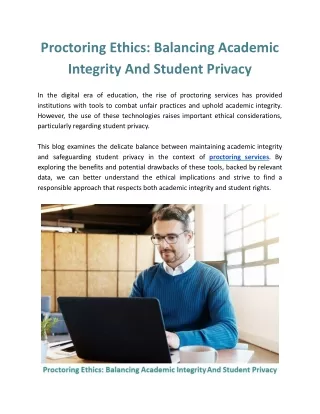 Proctoring Ethics: Balancing Academic Integrity And Student Privacy