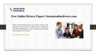 Free Online Divorce Papers  Instantonlinedivorce.com