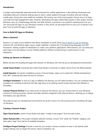 Mastering Xamarin: Cross-Platform Development for iOS on Windows