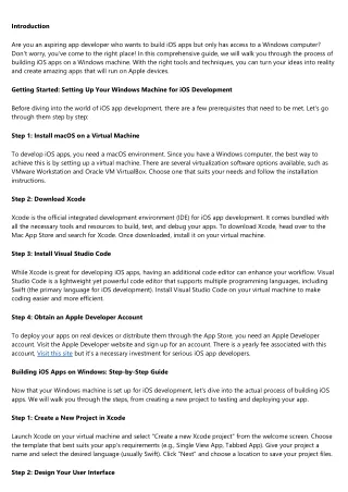 A Comprehensive Guide: Building iOS Apps on Windows
