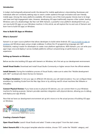 Mastering Xamarin: Cross-Platform Development for iOS on Windows