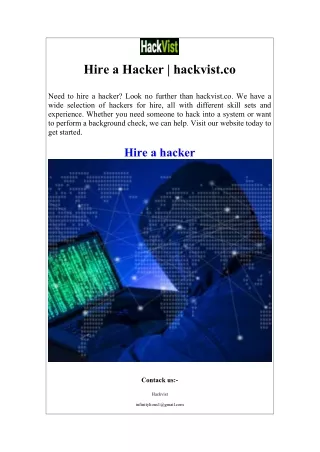 Hire a Hacker  hackvist.co