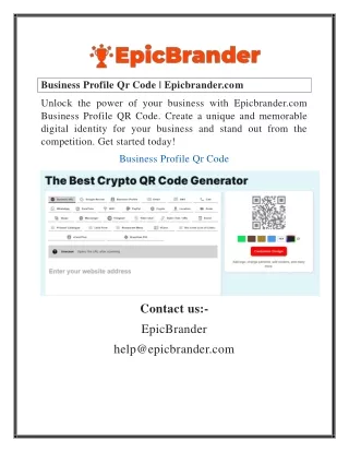 Business Profile Qr Code  Epicbrander