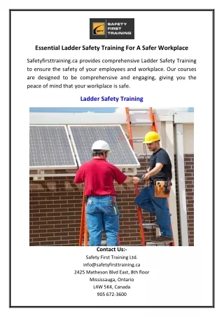 Essential Ladder Safety Training For A Safer Workplace