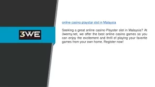 Online Casino Playstar Slot In Malaysia 3wemy.net