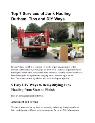 Top 7 Services of Junk Hauling Durham_ Tips and DIY Ways.docx