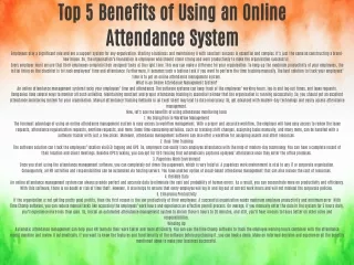 Top 5 Benefits of Using an Online Attendance System