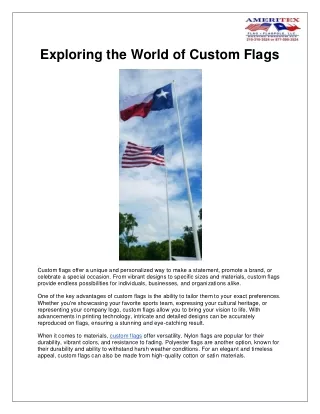 Exploring the World of Custom Flags