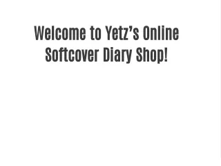 YETZ - Online Store For Premium Diaries