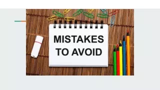 Avoiding Common mistakes