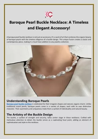 Baroque Pearl Buckle Necklace: A Timeless and Elegant Accessory!