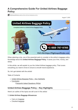 A Comprehensive Guide For United Airlines Baggage Policy