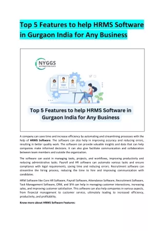 5 Features to help HRMS Software in Gurgaon India for Any Business