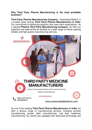 Pharma Third Party Manufacturing Company