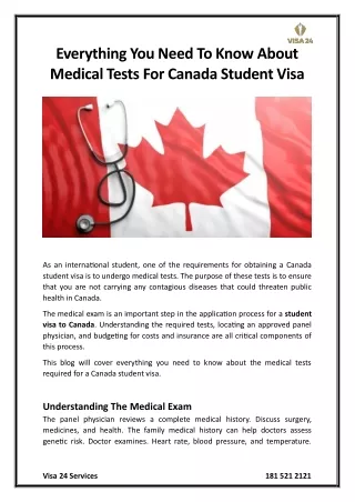 Everything You Need To Know About Medical Tests For Canada Student Visa